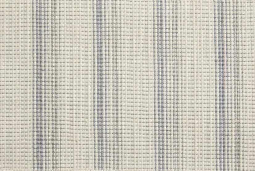 Broadloom carpet swatch striped design in light grey blue