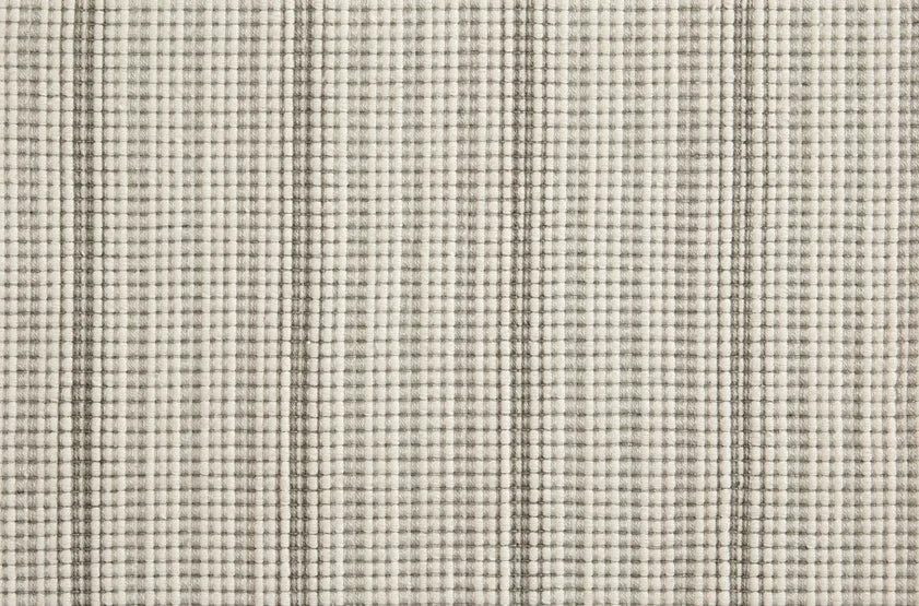 Broadloom carpet swatch striped design in white grey