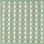 Textured woven outdoor carpet a dashed stripe in white, grey and green.