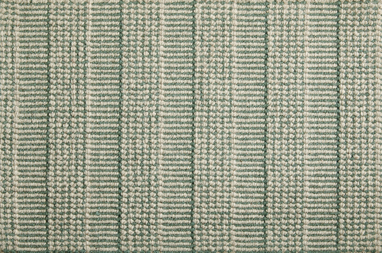 Broadloom carpet swatch in a stripe pattern in a sage and white design