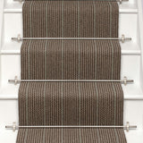 Striped flatweave runner in brown and slate