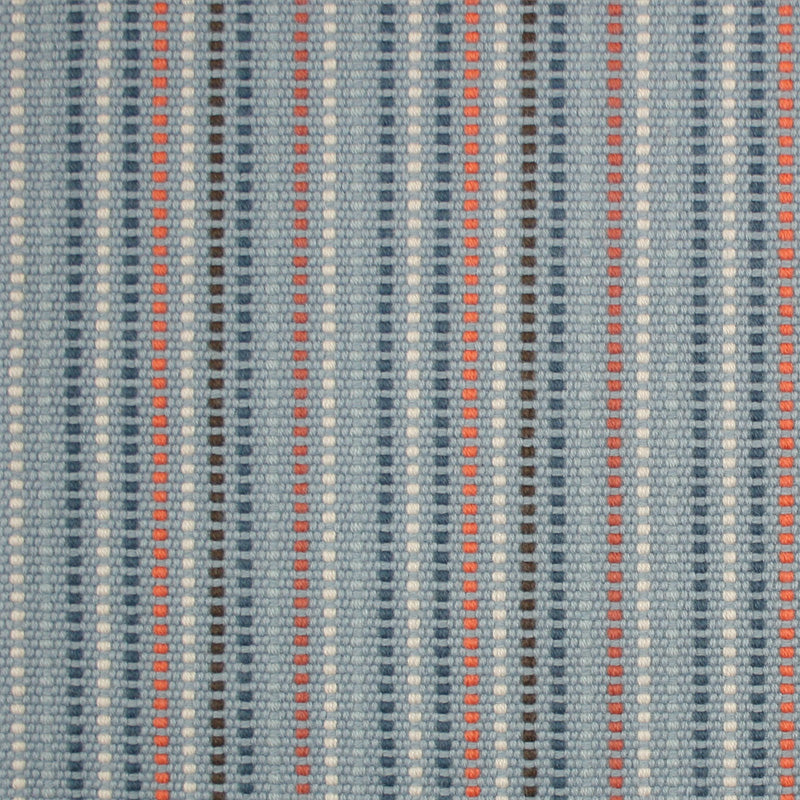 Striped flatweave runner in blue  and red