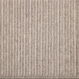 Close-up of a textured brown and beige rug with a subtle pattern