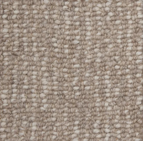 Broadloom carpet swatch in a textured pattern in a tan design