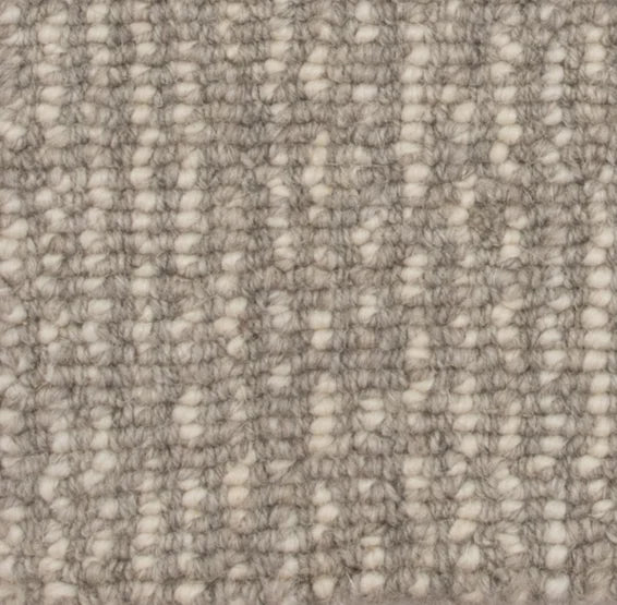 Broadloom carpet swatch in a textured pattern in a grey design