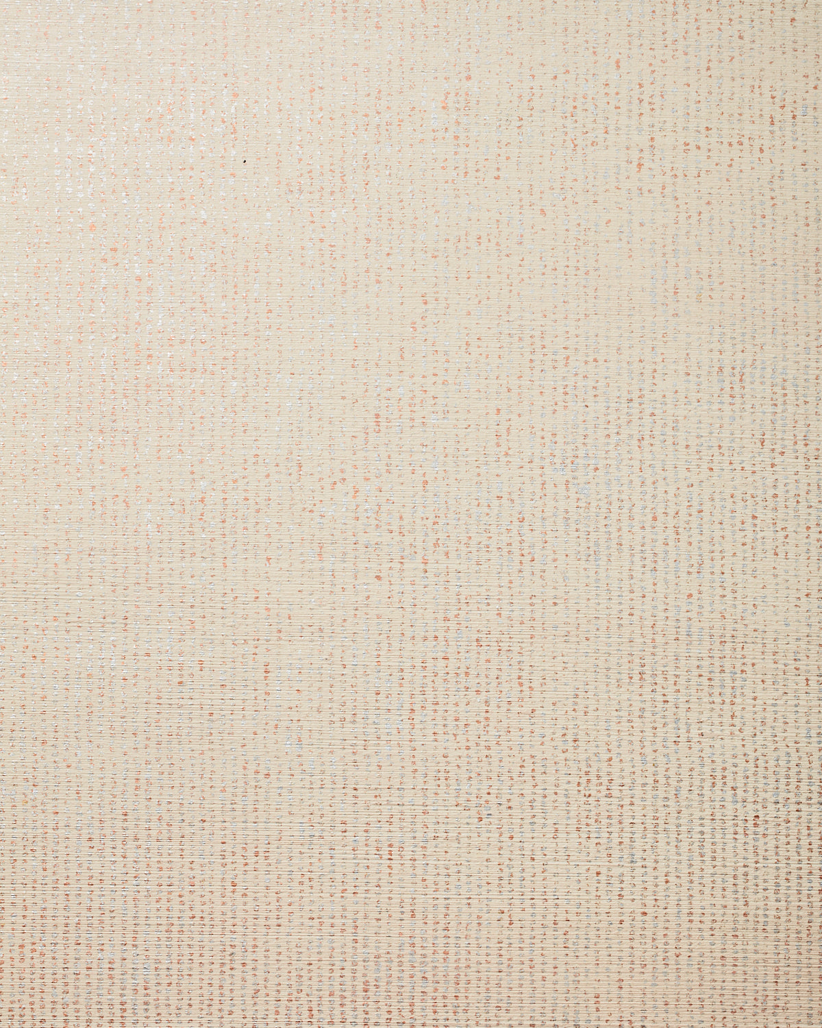 Detail of wallpaper in a paint splatter print in gold on a cream field.