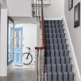 Striped flatweave runner in blue