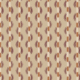 Painterly wavy stripe wallpaper in orange and rust on a pale orange field. 