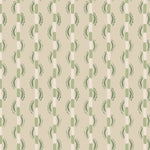 Painterly wavy stripe wallpaper in shades of light green on a light green field. 
