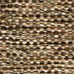 Textured handwoven rug with a strié pattern in brown and beige. 