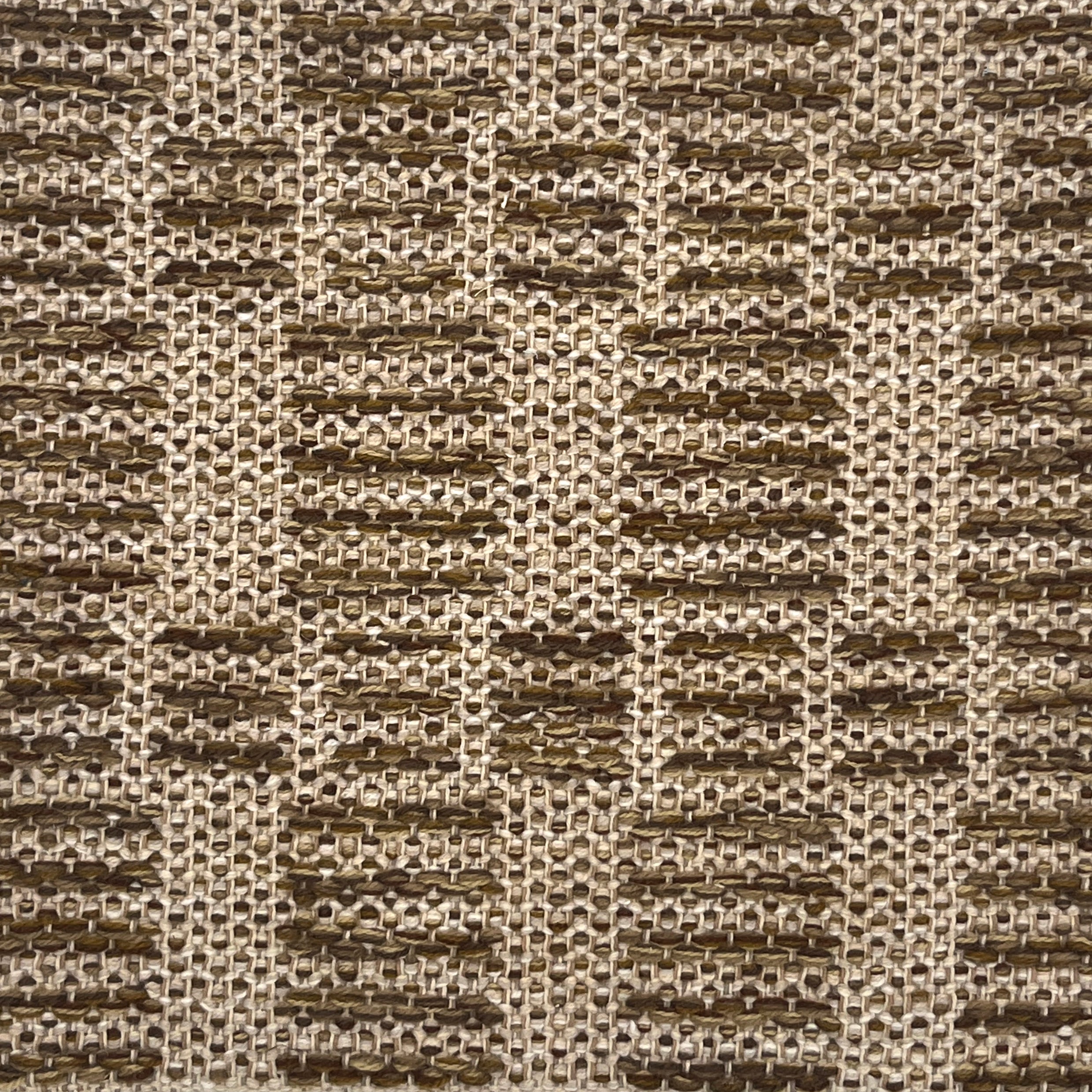 Close-up of a textured brown and beige rug