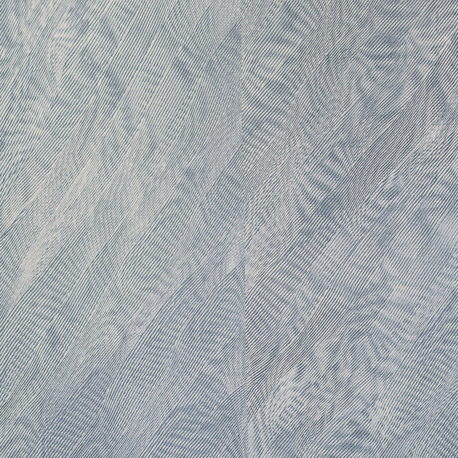 Detail of a wallpaper in an abstract ridged texture in metallic blue-gray.
