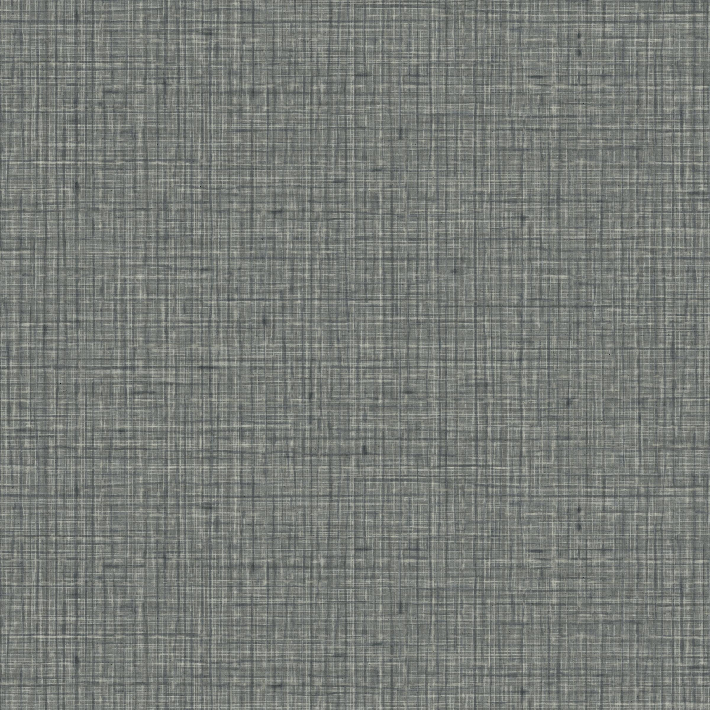 Detail of wallpaper in a textured tweed pattern in shades of gray-green.