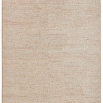 Beige area rug with a textured pattern on a white background