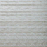 Detail of wallpaper in a wavy stripe print in metallic gray.