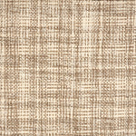 Broadloom carpet in a strié basketweave pattern in cream and brown.