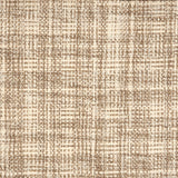 Broadloom carpet in a strié basketweave pattern in cream and brown.