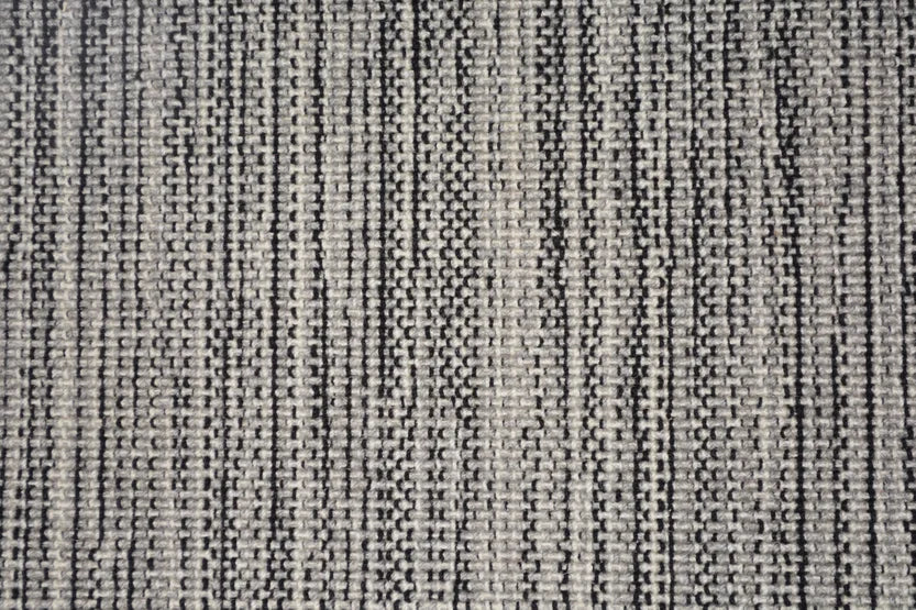 Broadloom carpet swatch in a stripe pattern in a black design