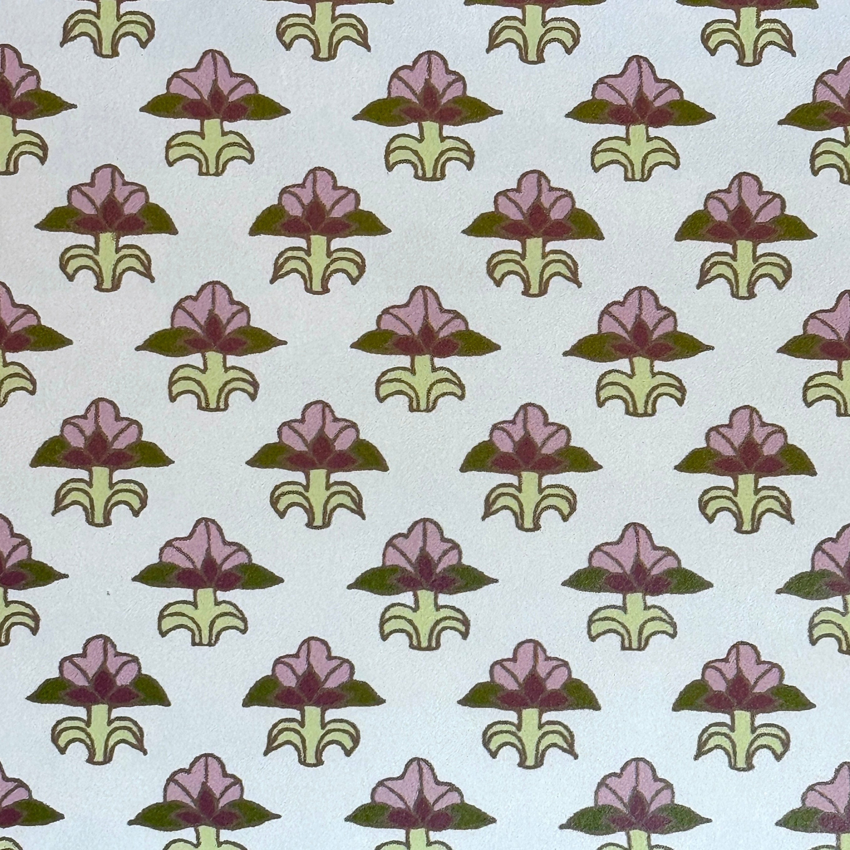 Pattern of stylized flowers on a light background