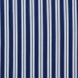 Striped performance fabric in white on blue.