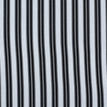 Striped performance fabric in black on white.