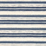 Printed fabric of light and dark blue horizontal stripes on a white background