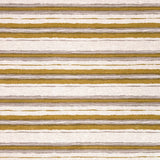Printed fabric of yellow ochre and lilac horizontal stripes on a white background