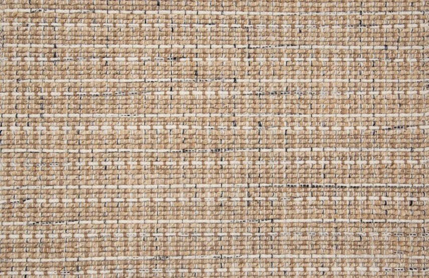 Broadloom carpet swatch in a textured pattern in a tan black design