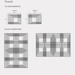 An infographic of various patterns that can be created using a square leather wall tile product.