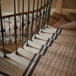 Striped flatweave runner in grey and black 