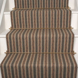 Striped flatweave runner in brown and tan