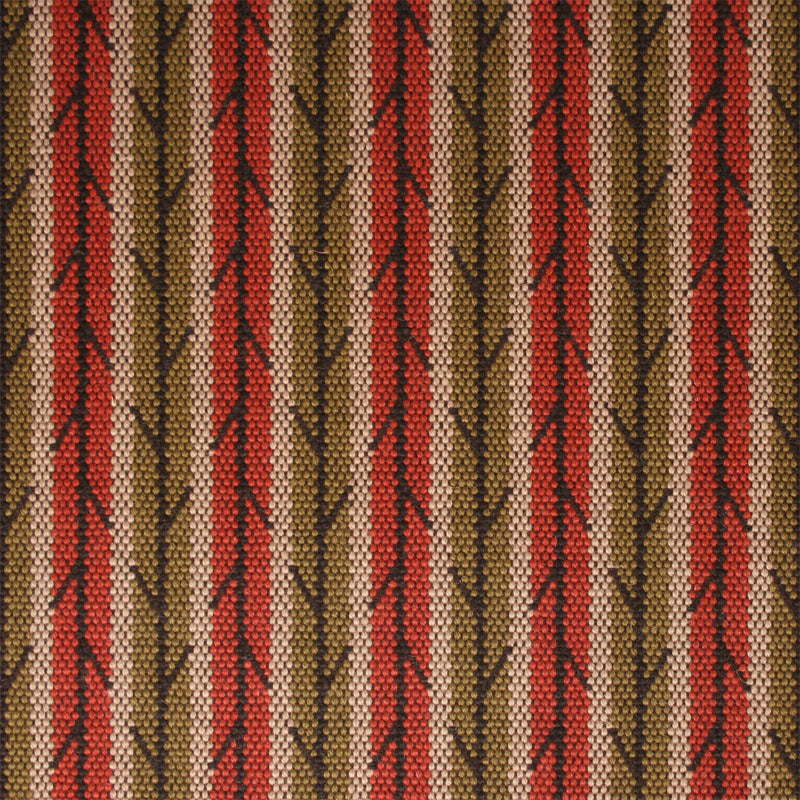 Striped flatweave runner in mustard and red