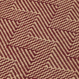 Patterned fabric with a zigzag design in red and beige.