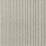 Fabric in a painterly herringbone print in green and brown on a cream field.