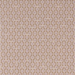 Fabric in a geometric grid print in shades of mauve and tan on a light pink field.