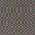 Detail of dhurrie rug in a checkerboard pattern of green and purple