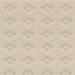 Broadloom carpet with diamond motif in cream with light blue. 