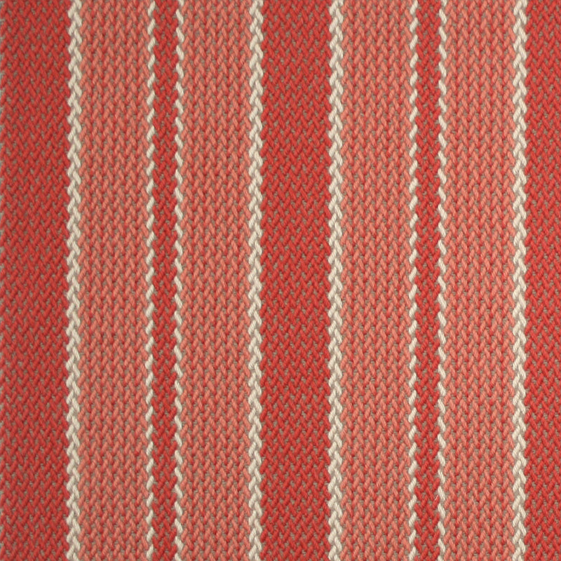 Striped flatweave runner in red and pink