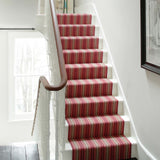 Striped flatweave runner in red and tan 