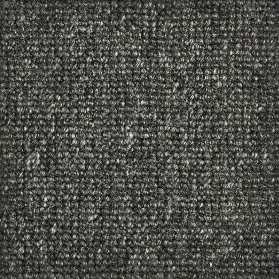 Broadloom carpet swatch in a textured pattern in a charcoal design