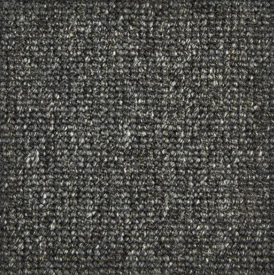 Broadloom carpet swatch in a textured pattern in a charcoal design