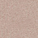 Detail of fabric in a textural wicker pattern in mottled brown on a white field.