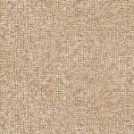 Detail of wallpaper in a textural wicker pattern in mottled tan on a white field.