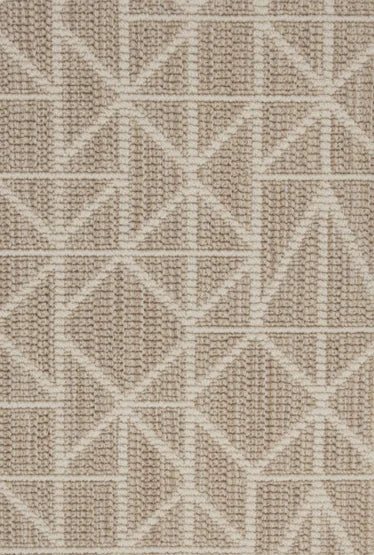 Broadloom carpet swatch geometric design in cream