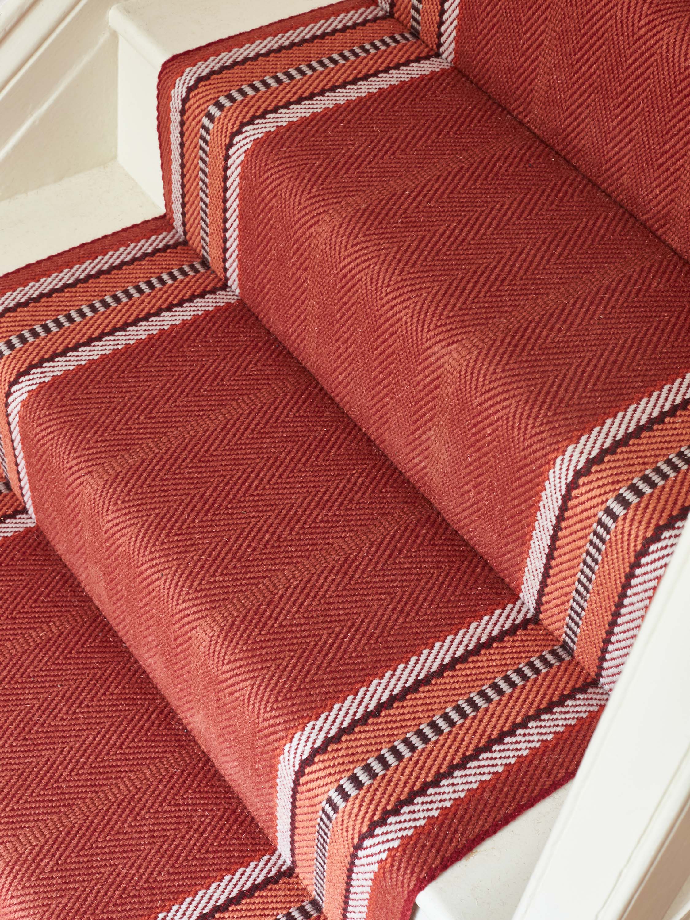 Striped flatweave runner in red