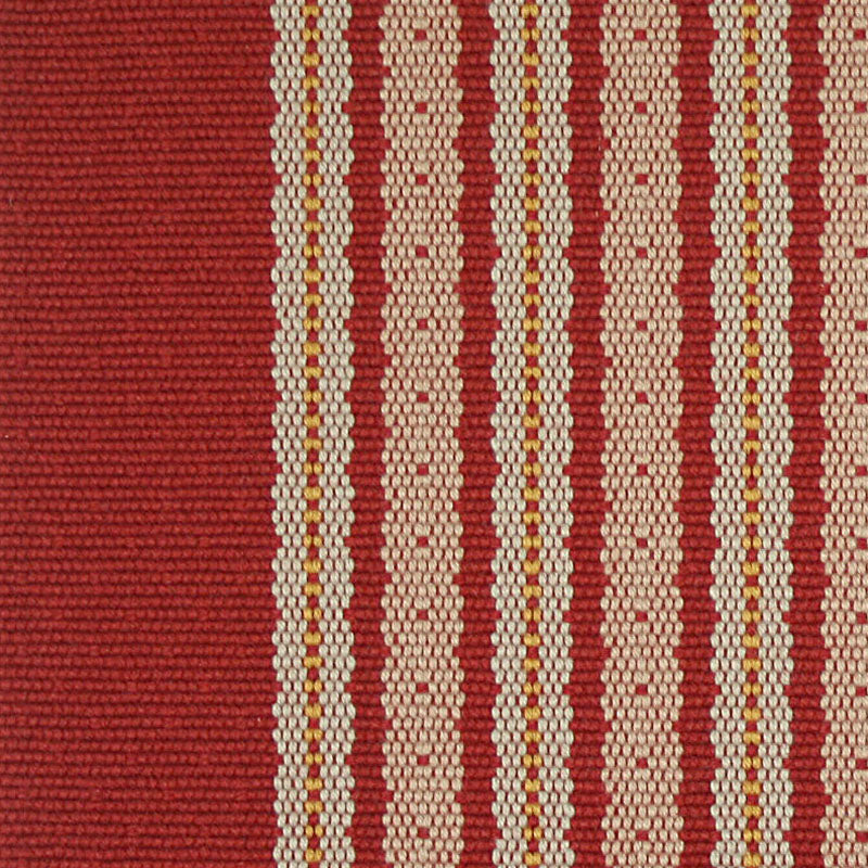 Striped flatweave runner in red and cream 