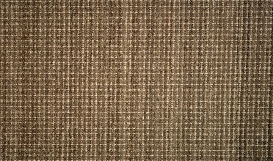 Broadloom carpet swatch in a stripe pattern in a light brown design