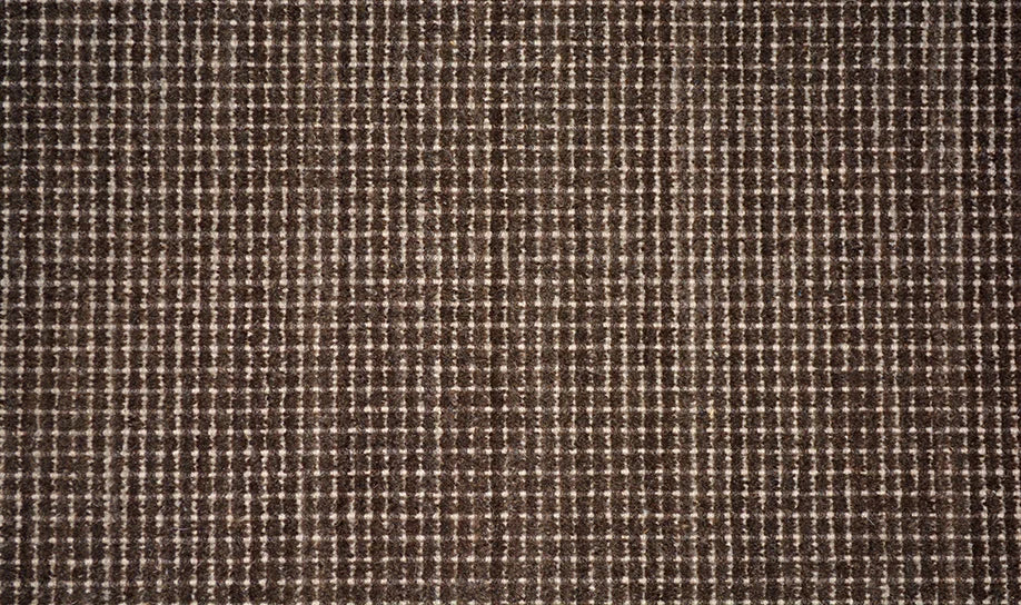 Broadloom carpet swatch in a stripe pattern in a brown design