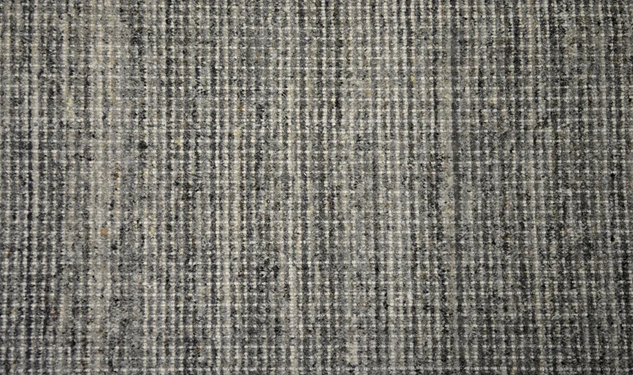 Broadloom carpet swatch in a stripe pattern in a dark grey design