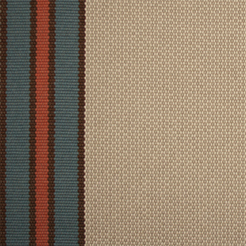 Striped flatweave runner in cream blue and red